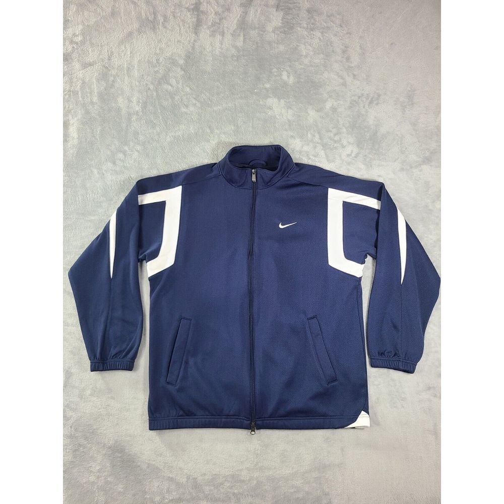 Nike Team Jacket Mens Large Blue‎ Fit Dri Training Windbreaker